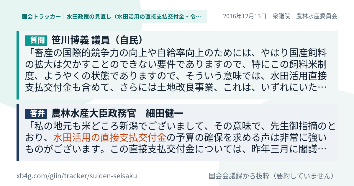 質問と答弁のカード