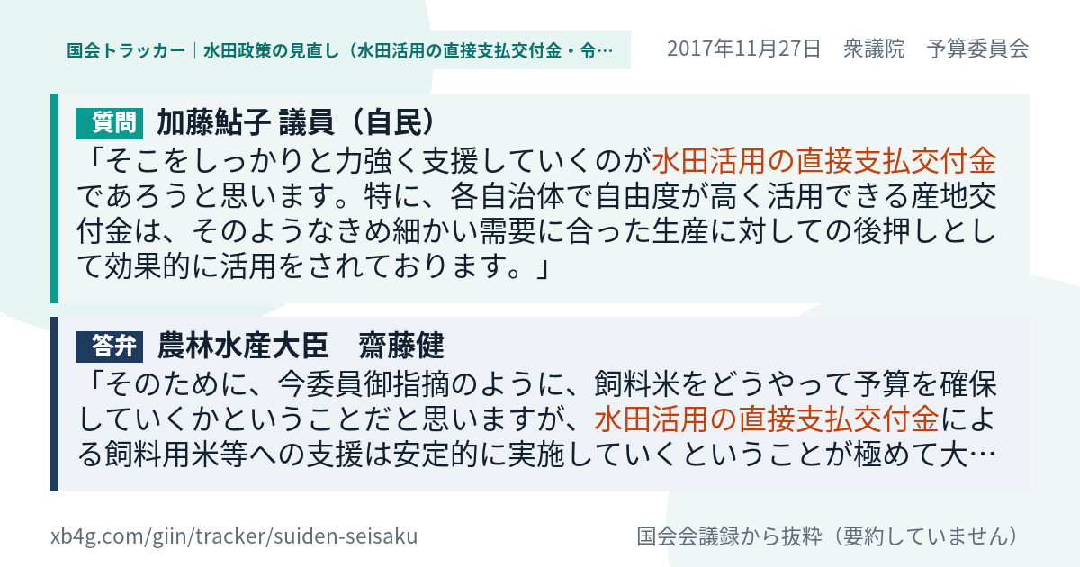 質問と答弁のカード