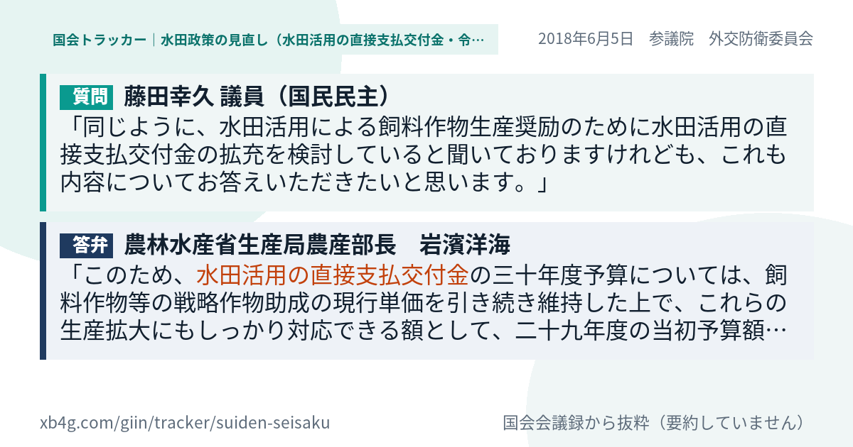 質問と答弁のカード