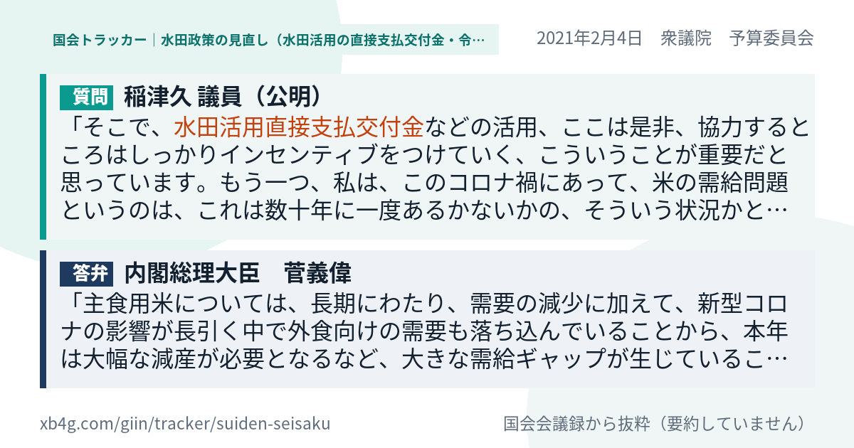 質問と答弁のカード