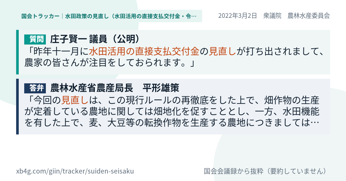 質問と答弁のカード