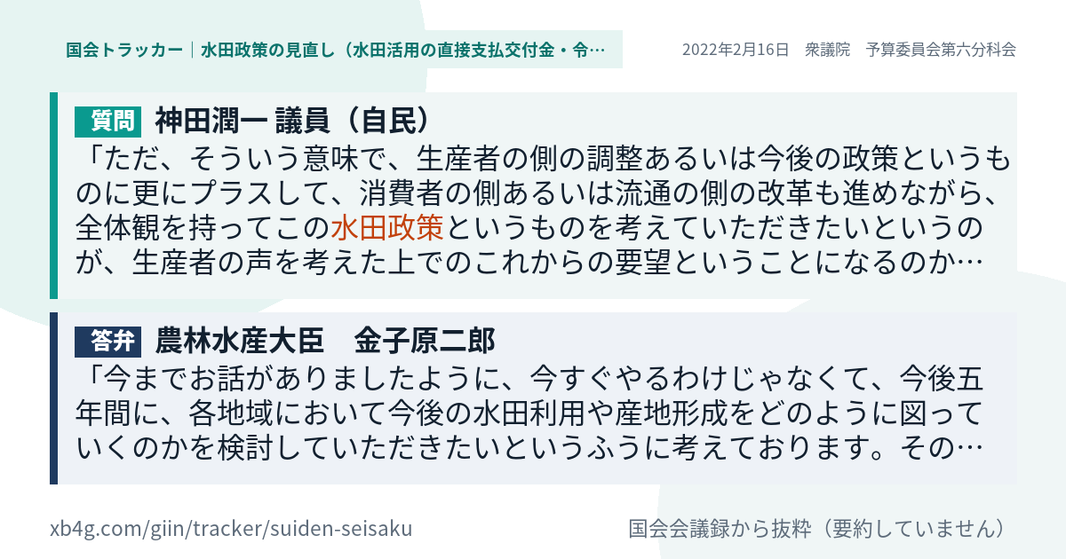 質問と答弁のカード