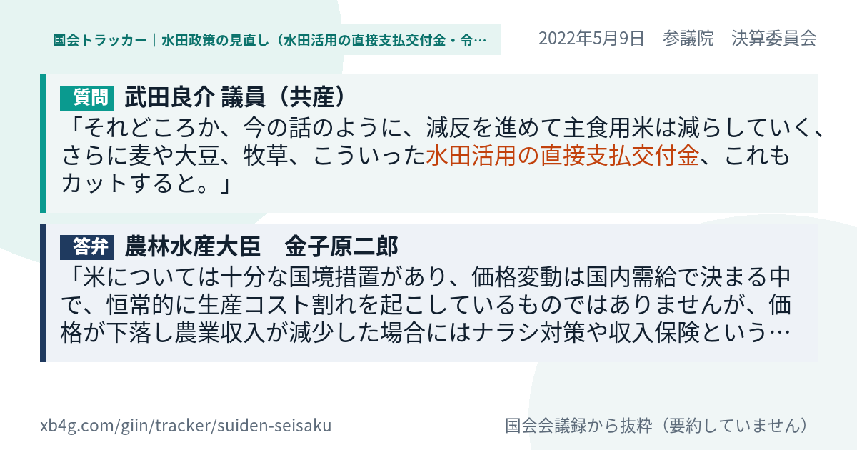 質問と答弁のカード