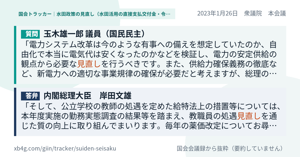 質問と答弁のカード