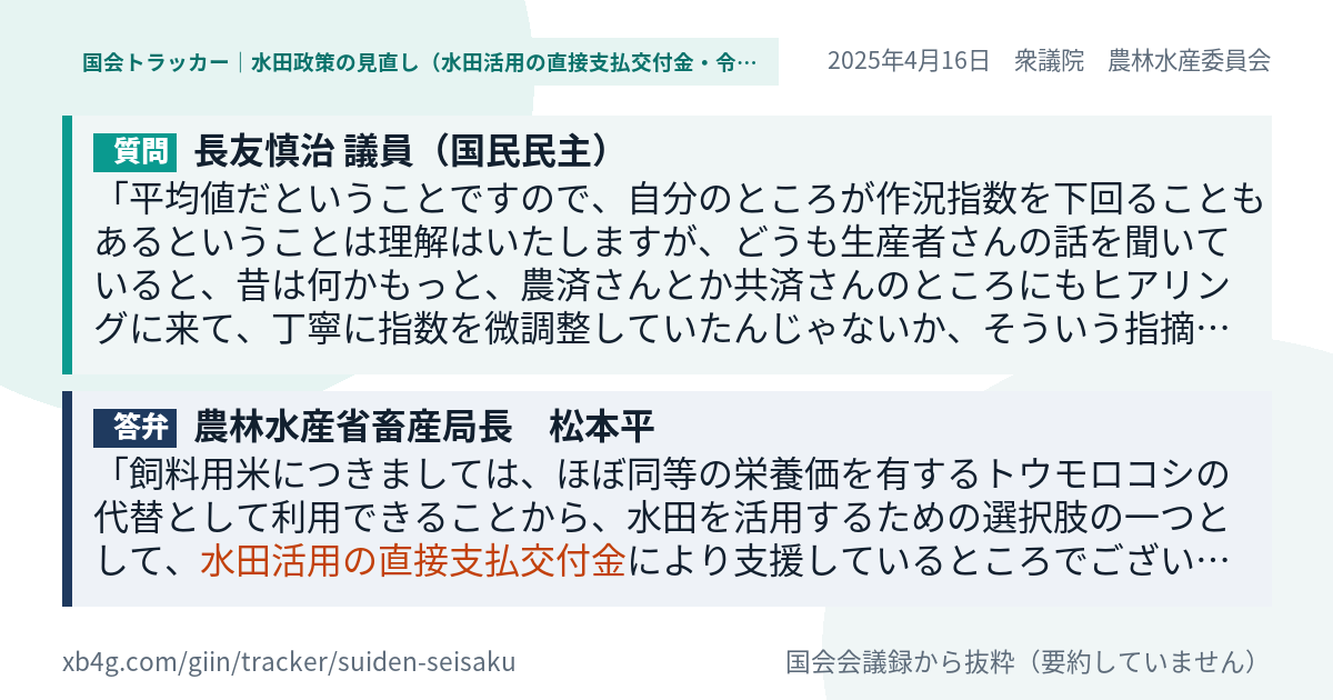 質問と答弁のカード