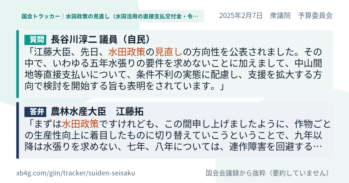 質問と答弁のカード
