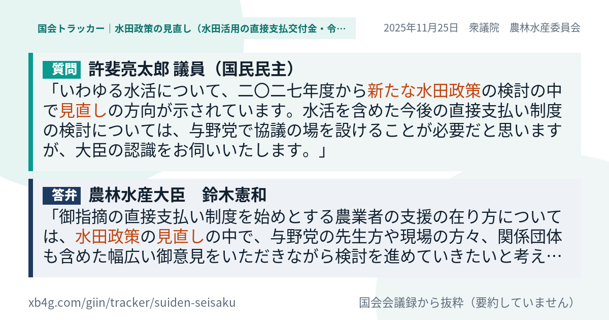 質問と答弁のカード