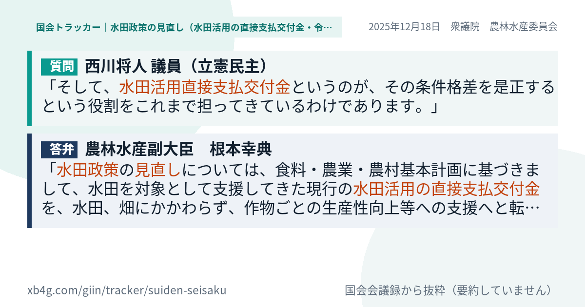 質問と答弁のカード