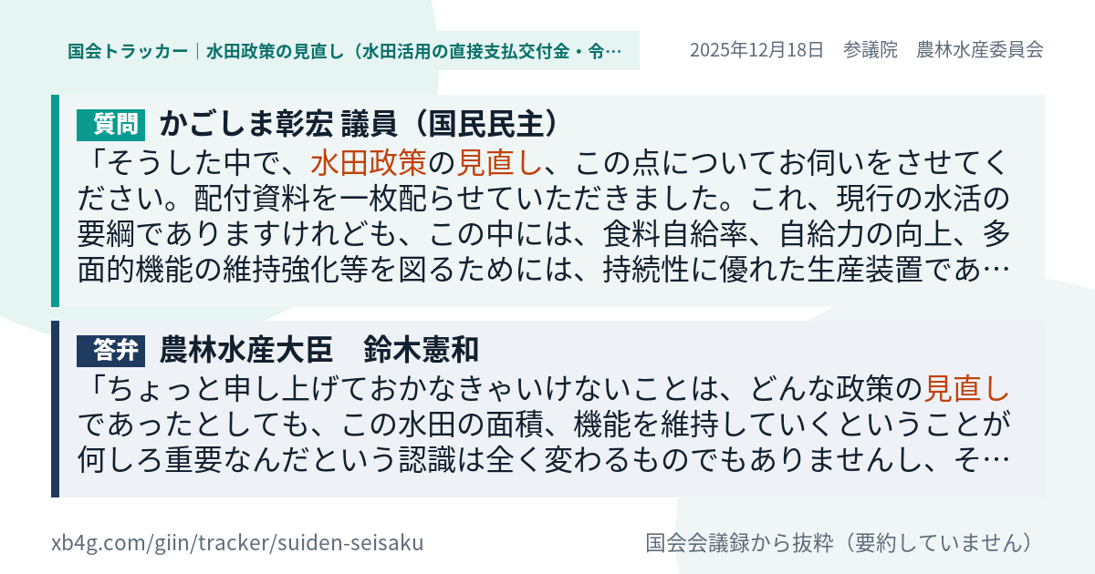 質問と答弁のカード