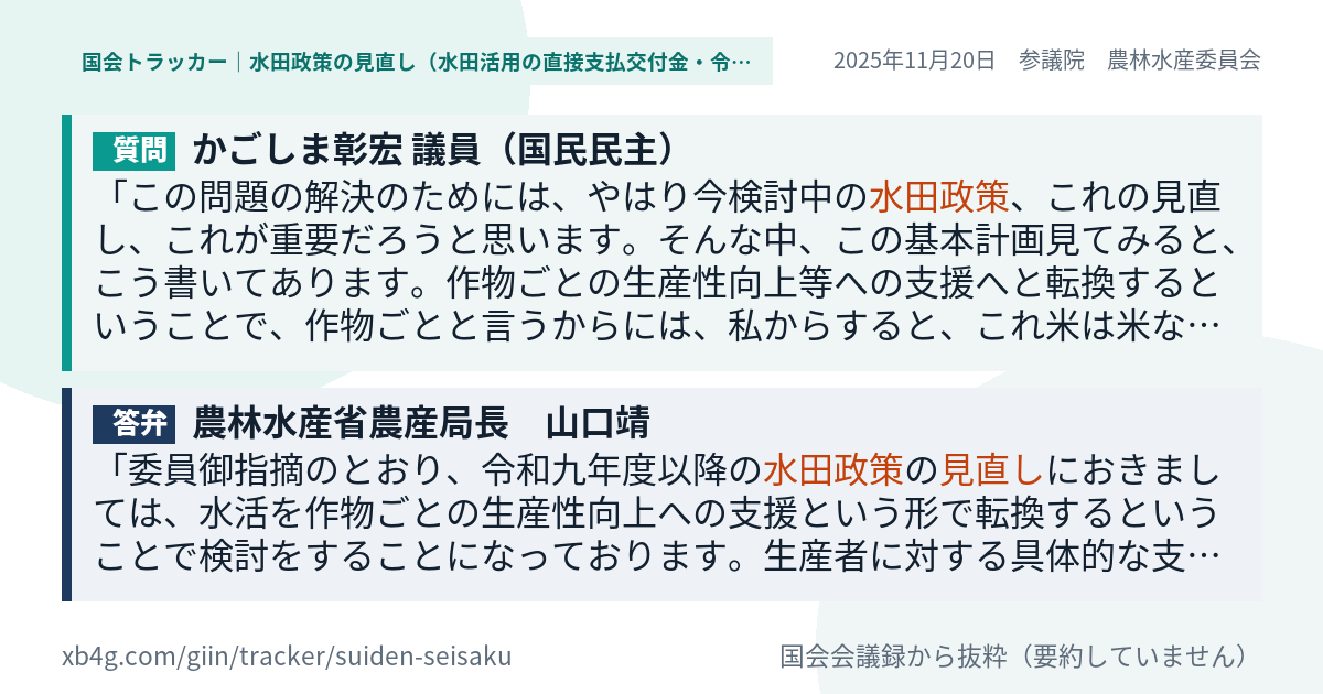 質問と答弁のカード