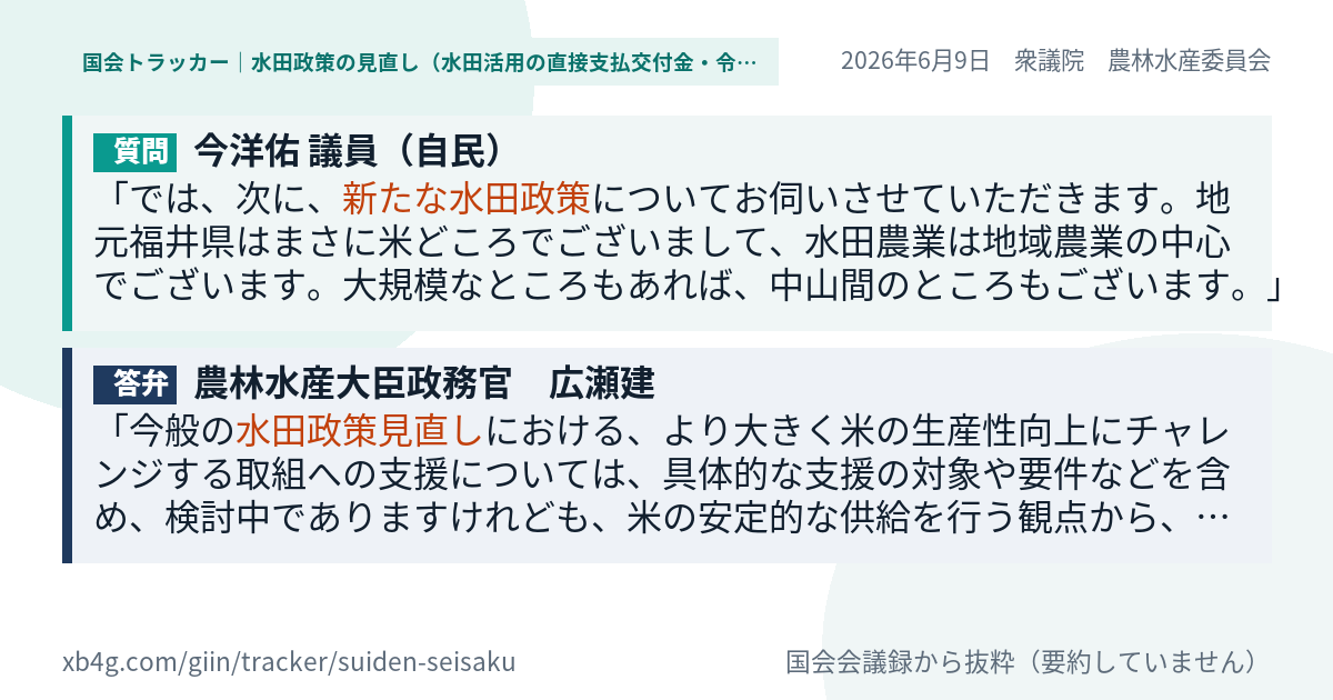 質問と答弁のカード