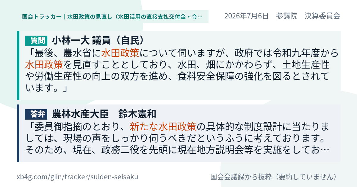 質問と答弁のカード