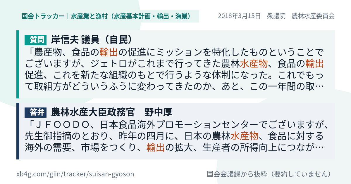 質問と答弁のカード