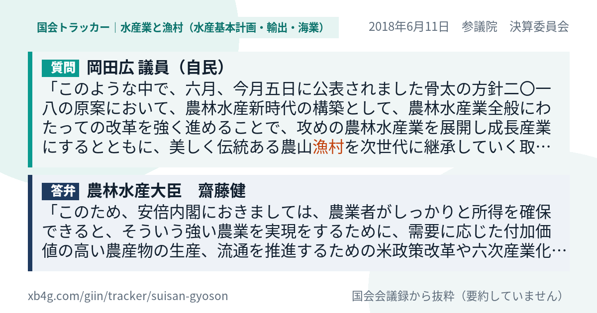 質問と答弁のカード
