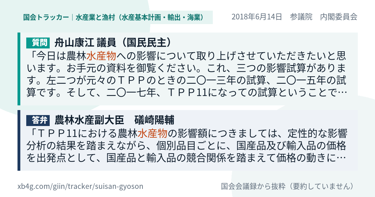 質問と答弁のカード