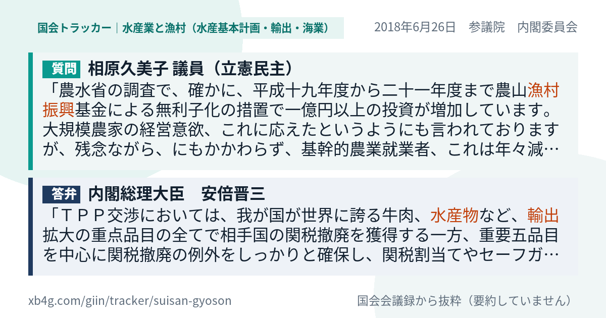 質問と答弁のカード