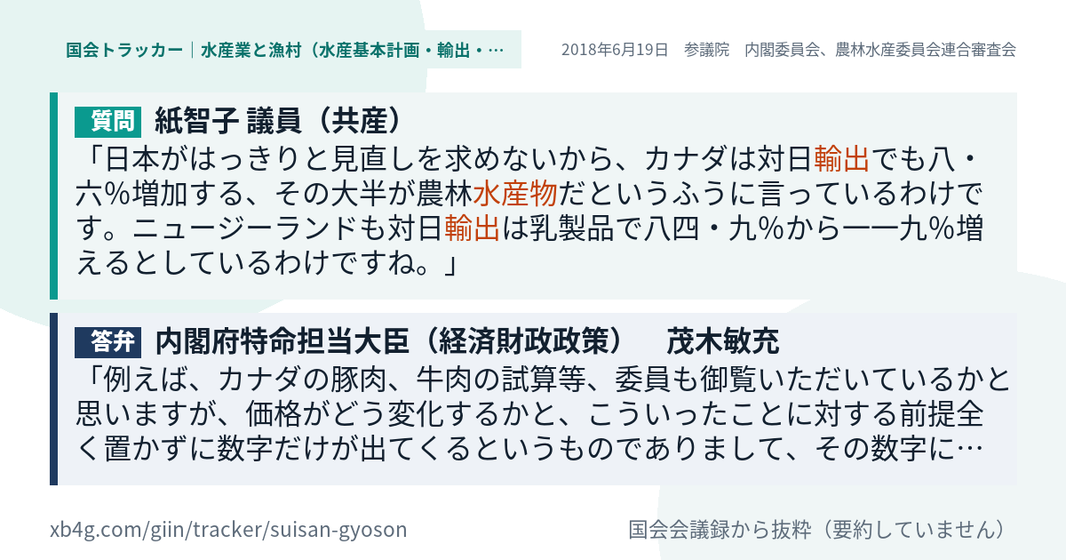 質問と答弁のカード