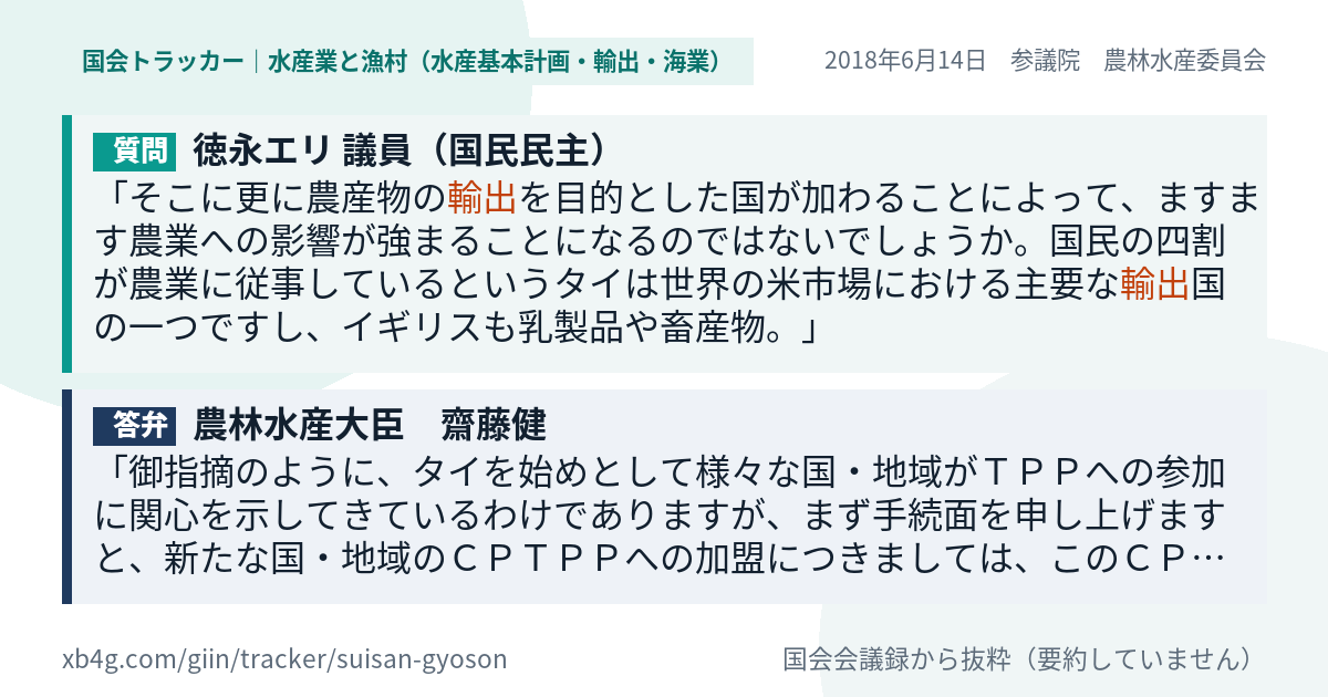 質問と答弁のカード