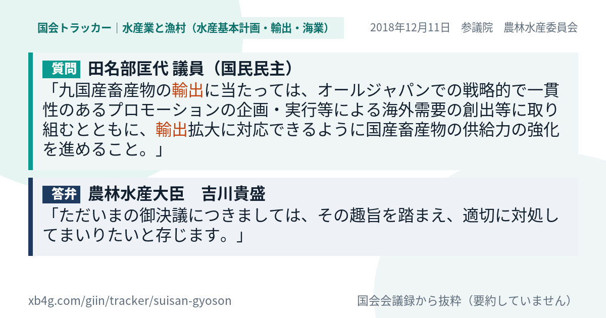 質問と答弁のカード