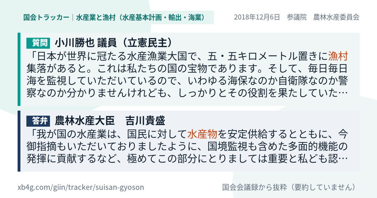 質問と答弁のカード
