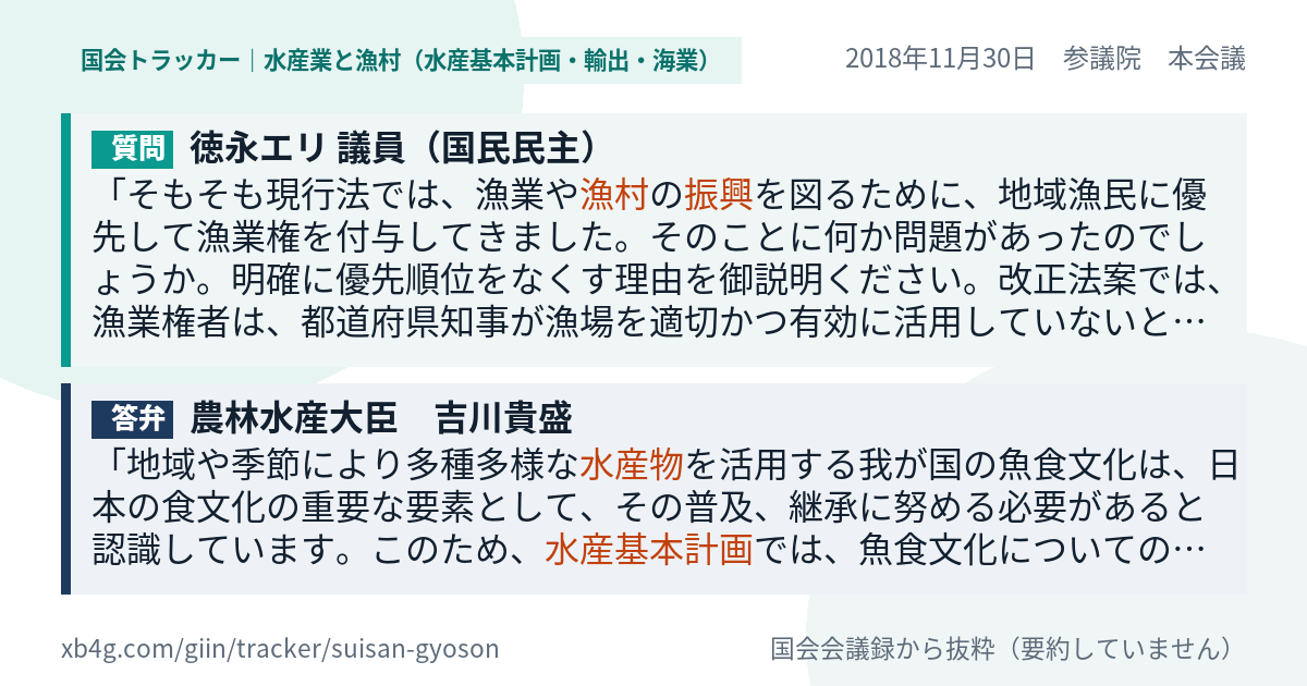 質問と答弁のカード