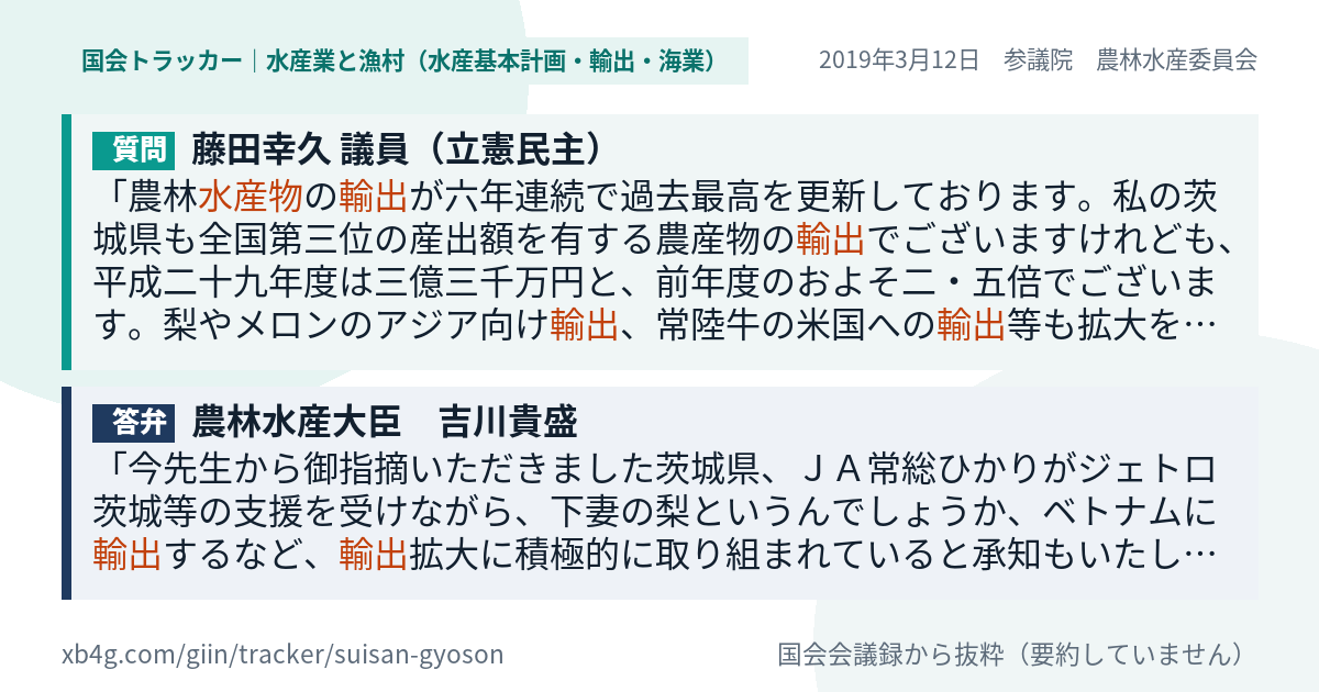 質問と答弁のカード