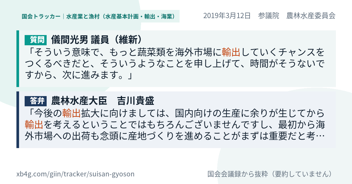 質問と答弁のカード