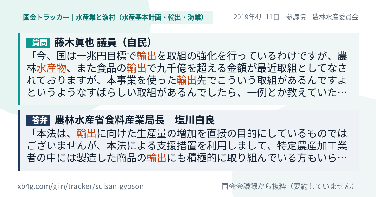質問と答弁のカード