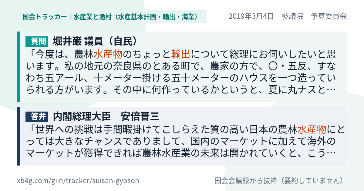 質問と答弁のカード