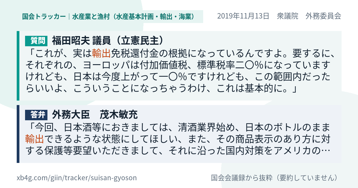 質問と答弁のカード