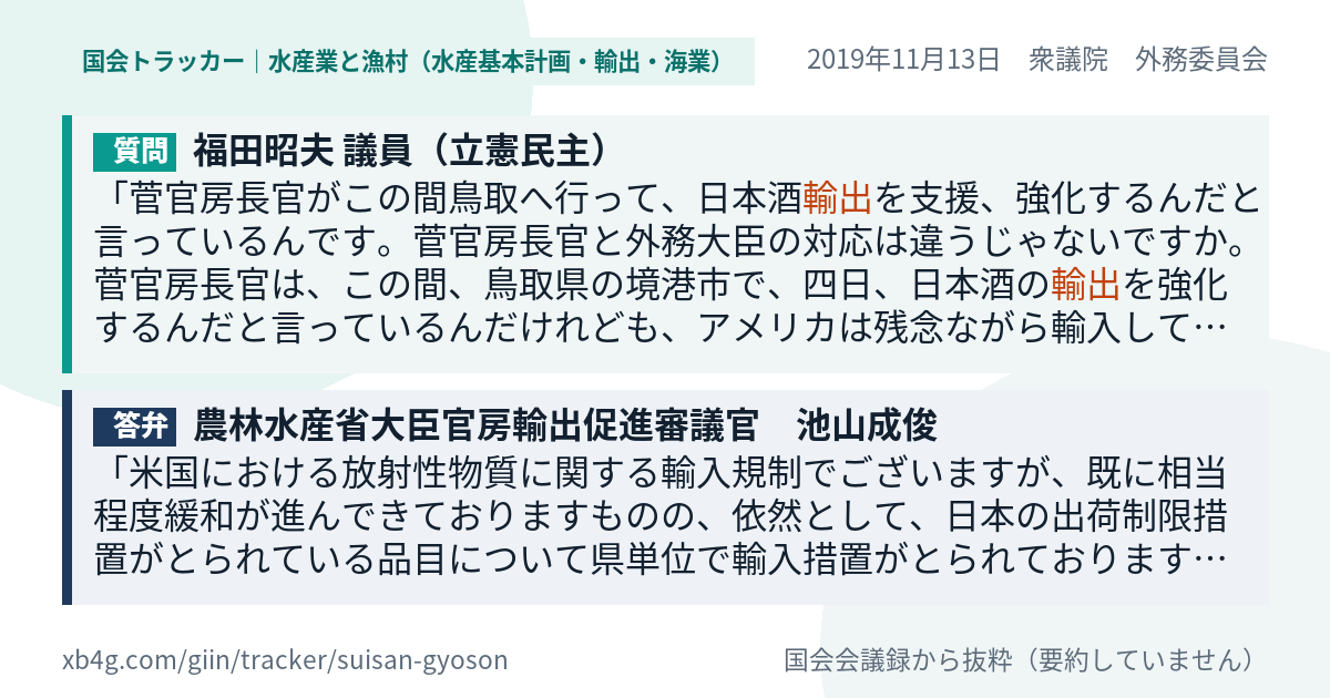 質問と答弁のカード