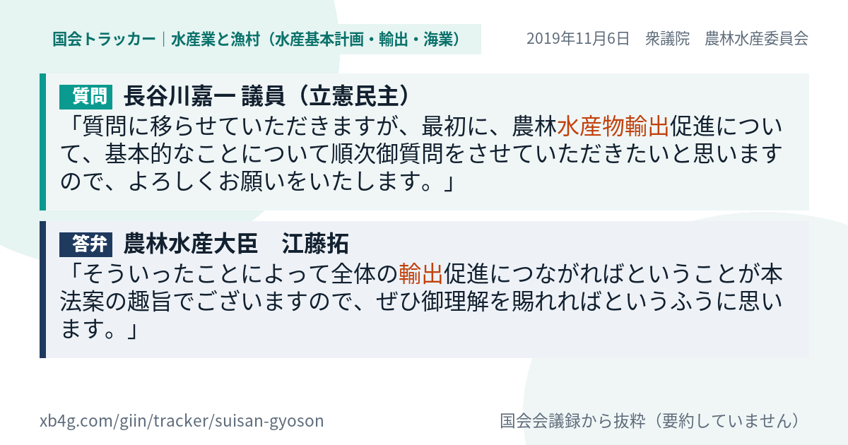 質問と答弁のカード