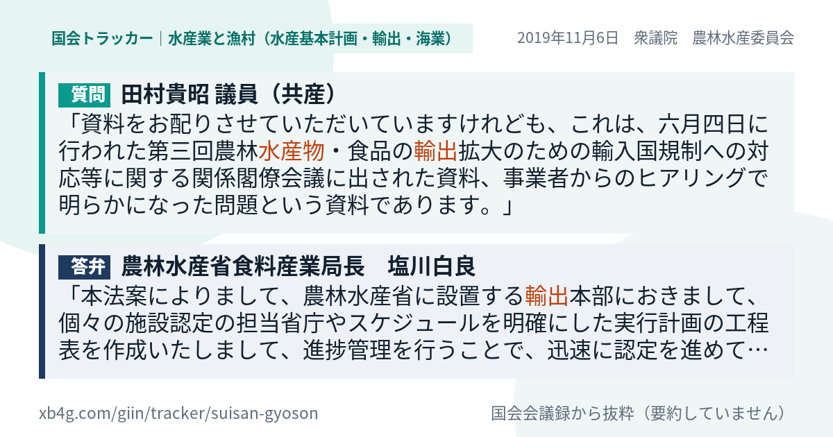 質問と答弁のカード