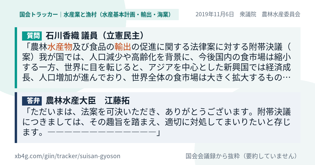 質問と答弁のカード
