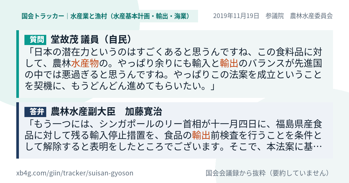 質問と答弁のカード