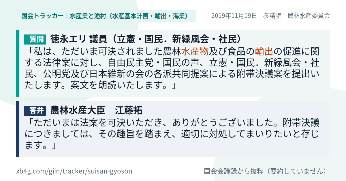 質問と答弁のカード