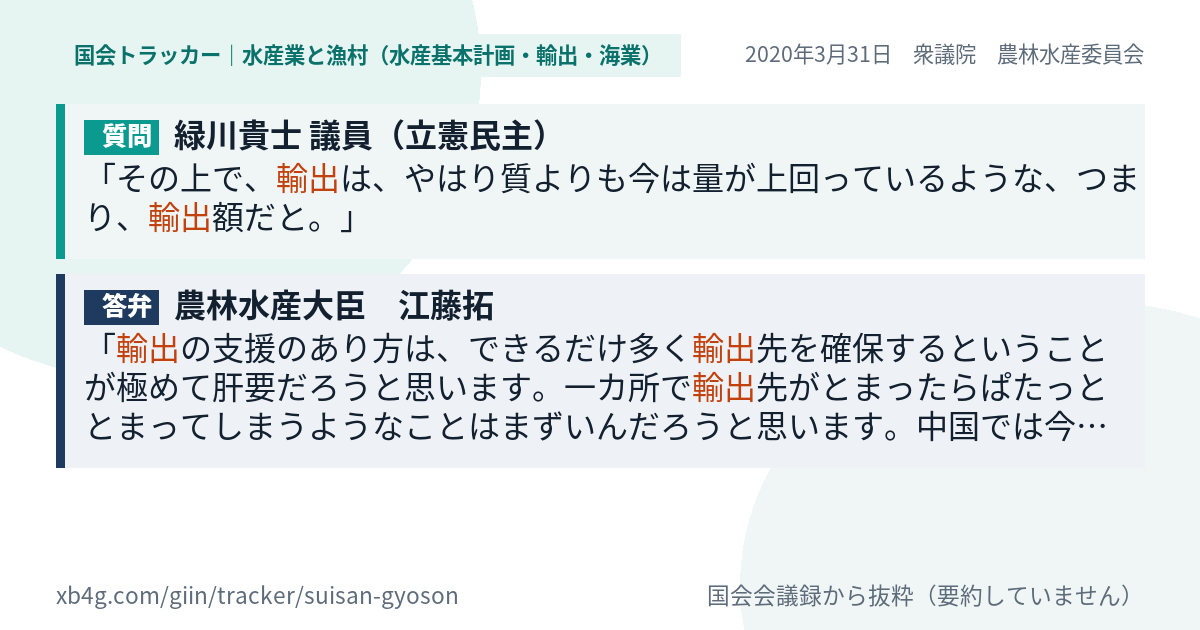 質問と答弁のカード