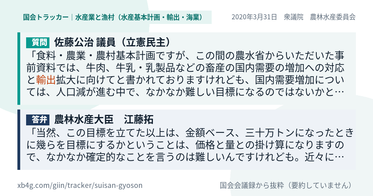 質問と答弁のカード