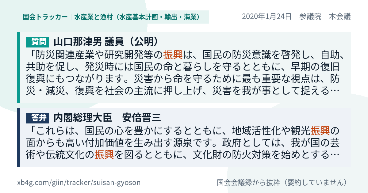 質問と答弁のカード