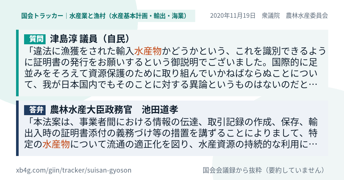 質問と答弁のカード