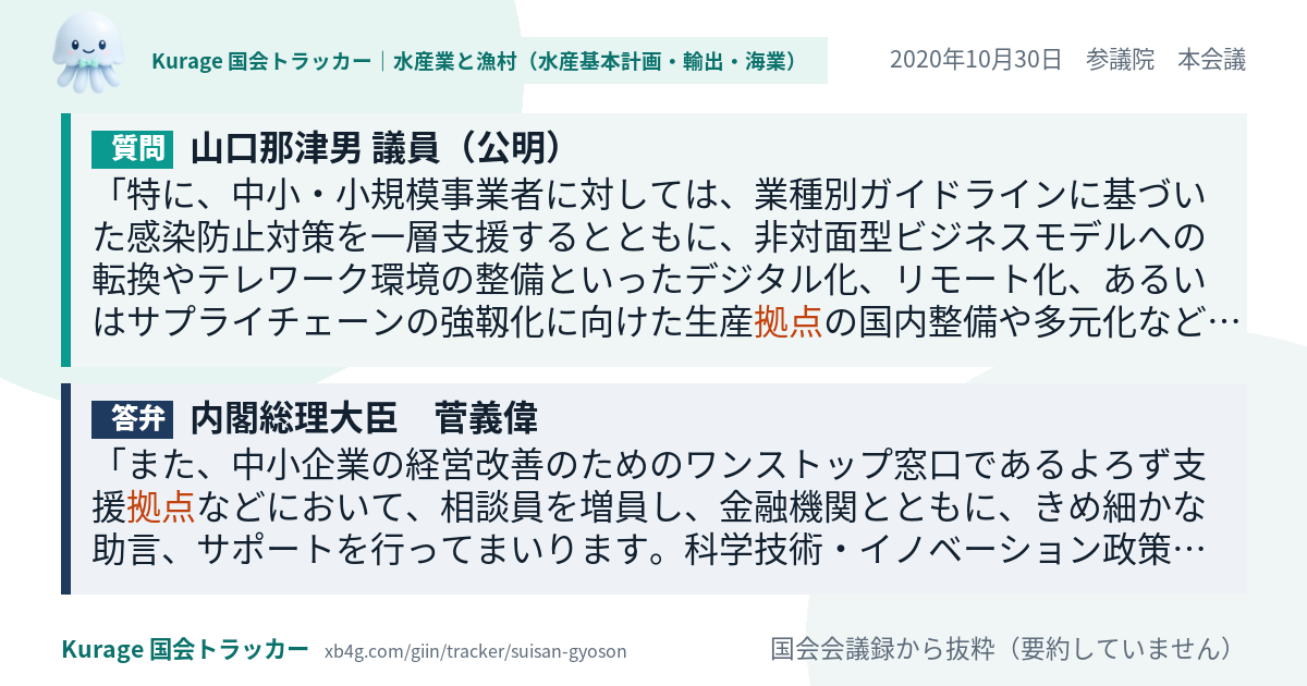 質問と答弁のカード