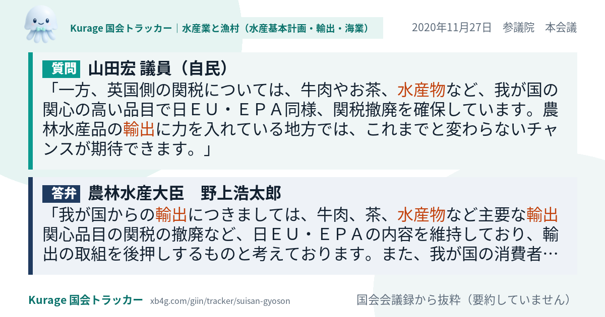 質問と答弁のカード