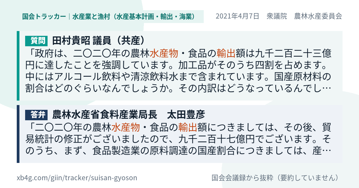 質問と答弁のカード