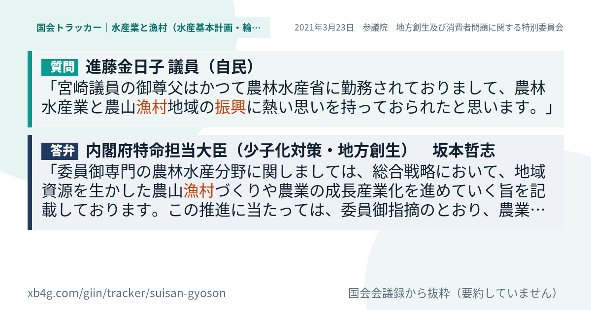 質問と答弁のカード
