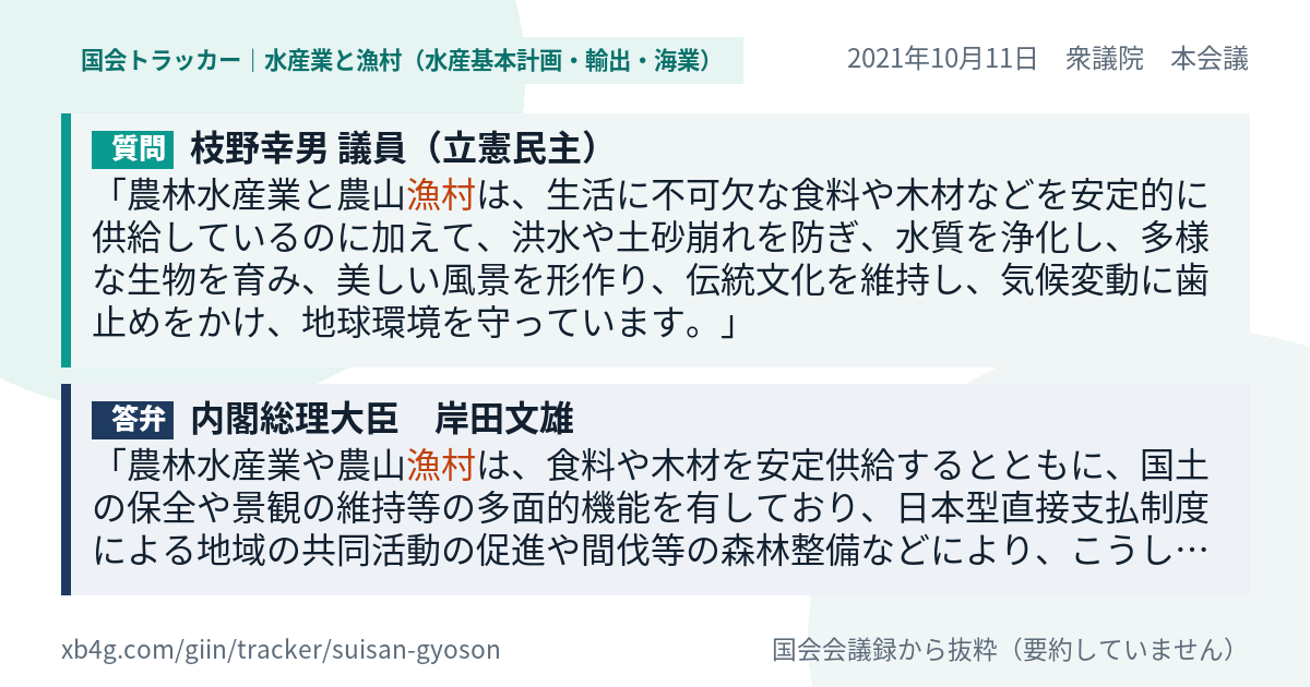 質問と答弁のカード
