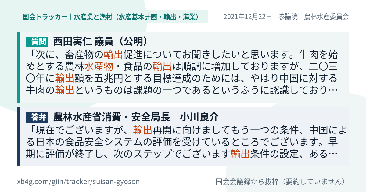 質問と答弁のカード