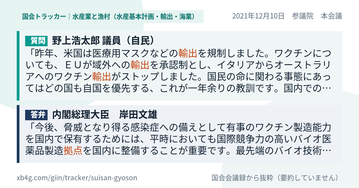 質問と答弁のカード