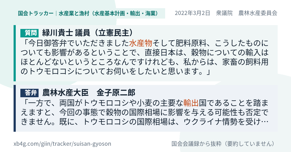 質問と答弁のカード