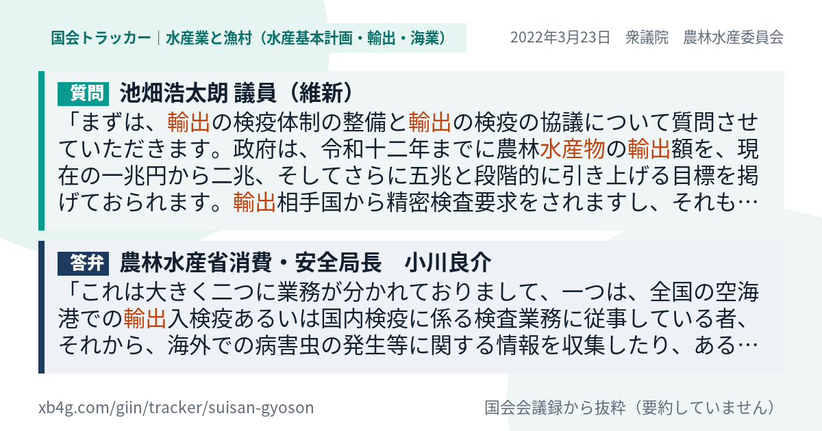 質問と答弁のカード