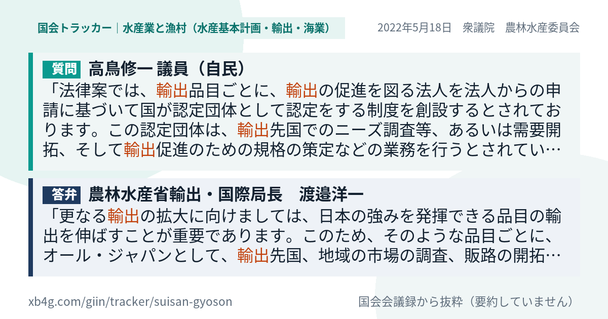 質問と答弁のカード